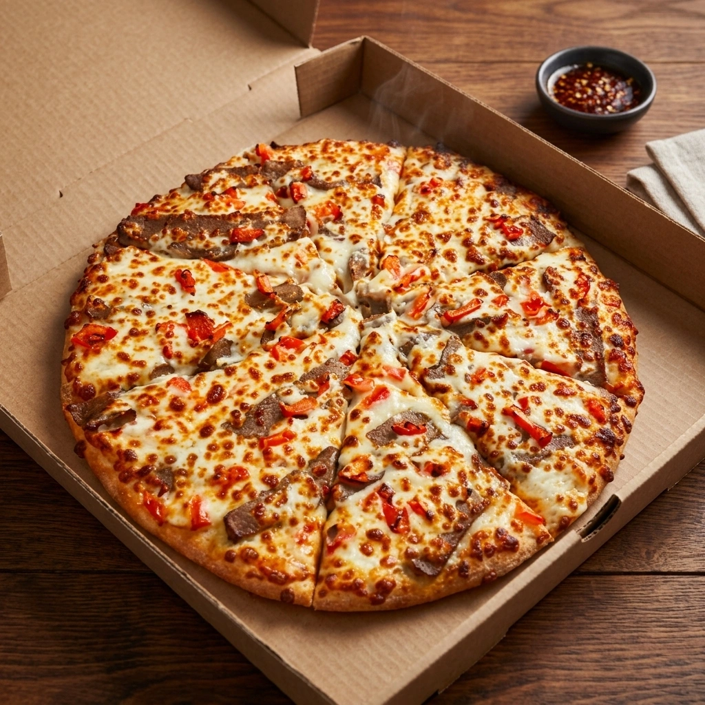 Tandoori Paneer Pizza with tandoori sauce, marinated paneer, onion and mozzarella at Oven Flames Pizza Dover, SE Calgary